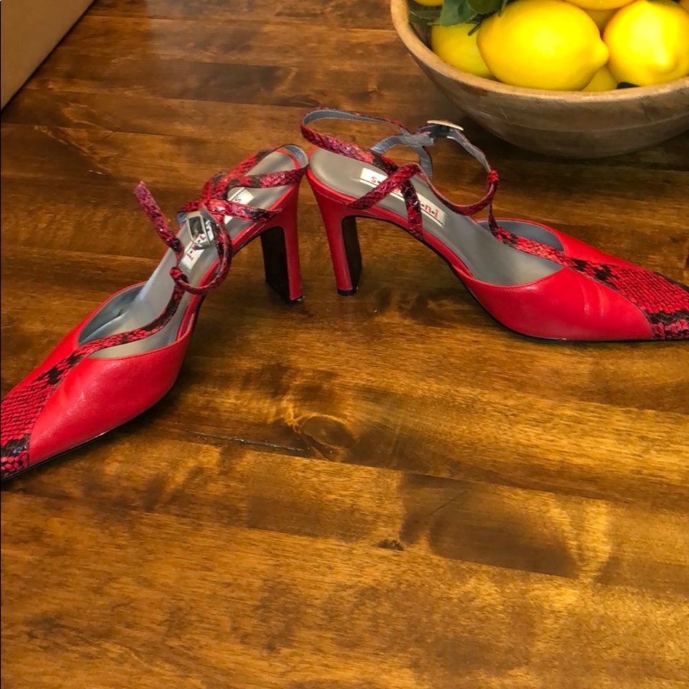 Red Snake Skin Heels - Picture 4 of 4